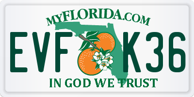 FL license plate EVFK36