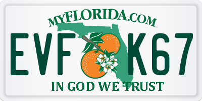 FL license plate EVFK67