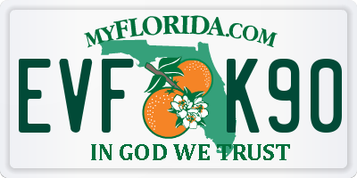 FL license plate EVFK90
