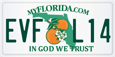 FL license plate EVFL14