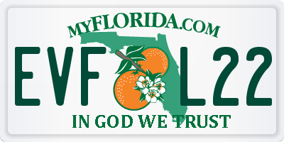 FL license plate EVFL22