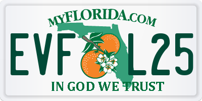 FL license plate EVFL25