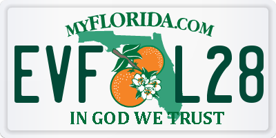 FL license plate EVFL28