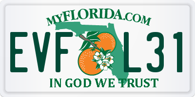 FL license plate EVFL31