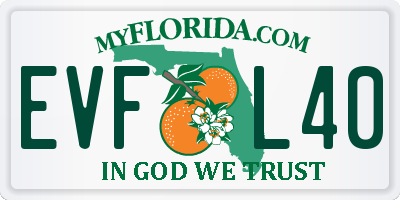 FL license plate EVFL40