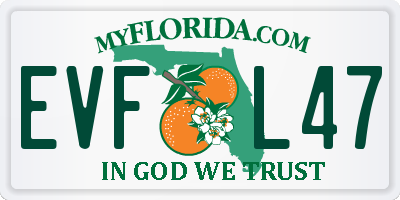 FL license plate EVFL47