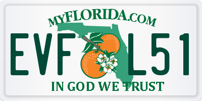 FL license plate EVFL51