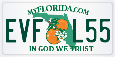 FL license plate EVFL55