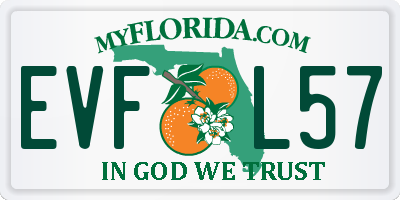 FL license plate EVFL57