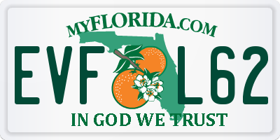 FL license plate EVFL62