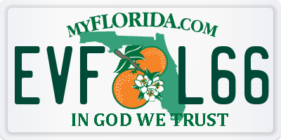 FL license plate EVFL66