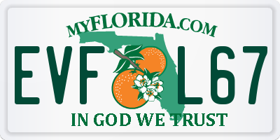 FL license plate EVFL67
