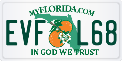 FL license plate EVFL68
