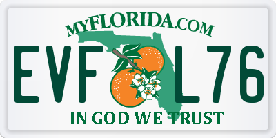 FL license plate EVFL76