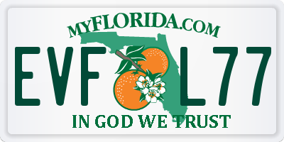 FL license plate EVFL77