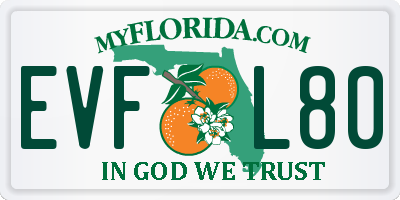 FL license plate EVFL80