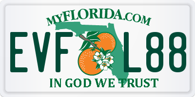 FL license plate EVFL88