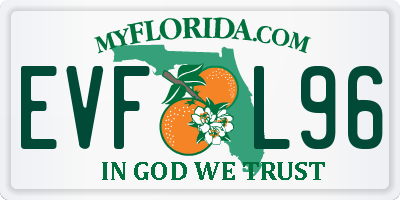 FL license plate EVFL96