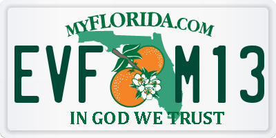 FL license plate EVFM13