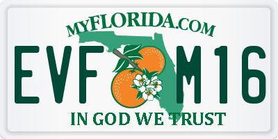 FL license plate EVFM16