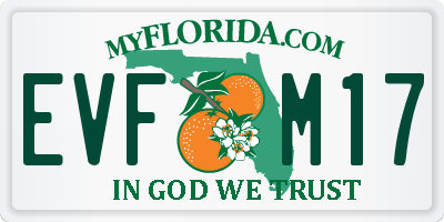 FL license plate EVFM17