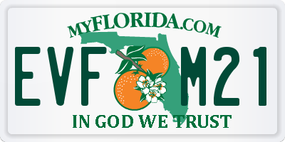 FL license plate EVFM21