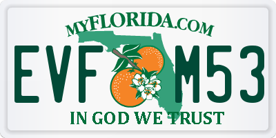FL license plate EVFM53