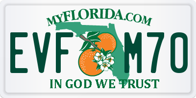 FL license plate EVFM70