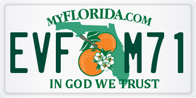FL license plate EVFM71