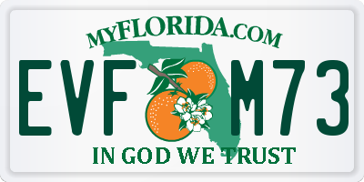 FL license plate EVFM73
