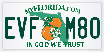 FL license plate EVFM80