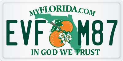 FL license plate EVFM87