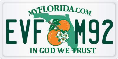 FL license plate EVFM92