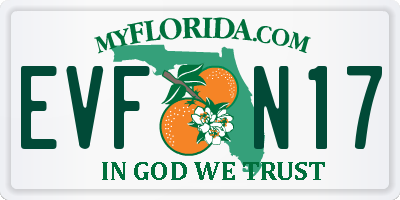 FL license plate EVFN17