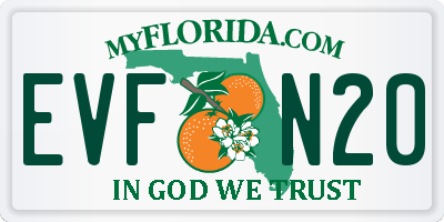 FL license plate EVFN20
