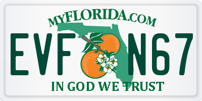 FL license plate EVFN67
