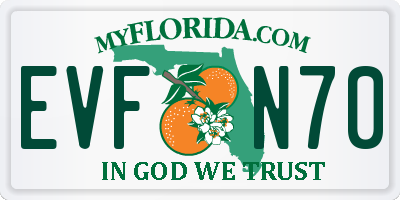 FL license plate EVFN70