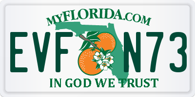 FL license plate EVFN73