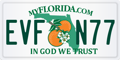 FL license plate EVFN77
