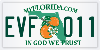 FL license plate EVFO11