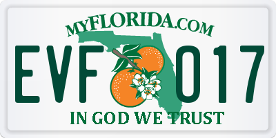 FL license plate EVFO17