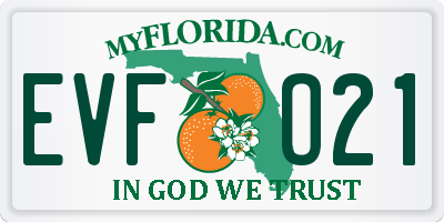 FL license plate EVFO21