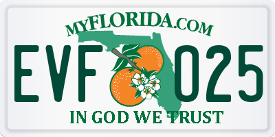 FL license plate EVFO25