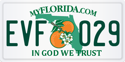 FL license plate EVFO29