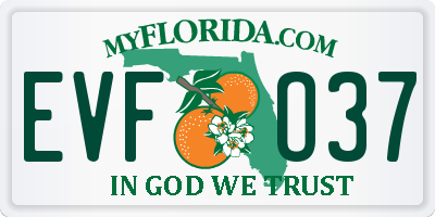 FL license plate EVFO37