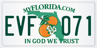 FL license plate EVFO71