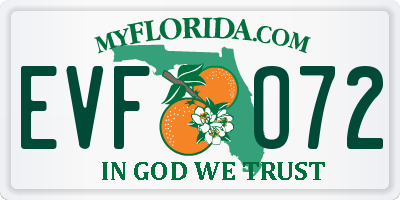 FL license plate EVFO72