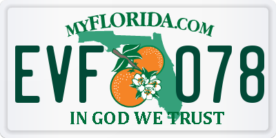 FL license plate EVFO78