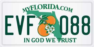FL license plate EVFO88