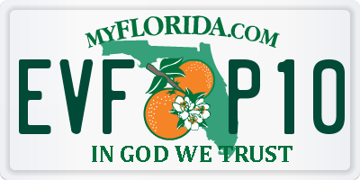 FL license plate EVFP10